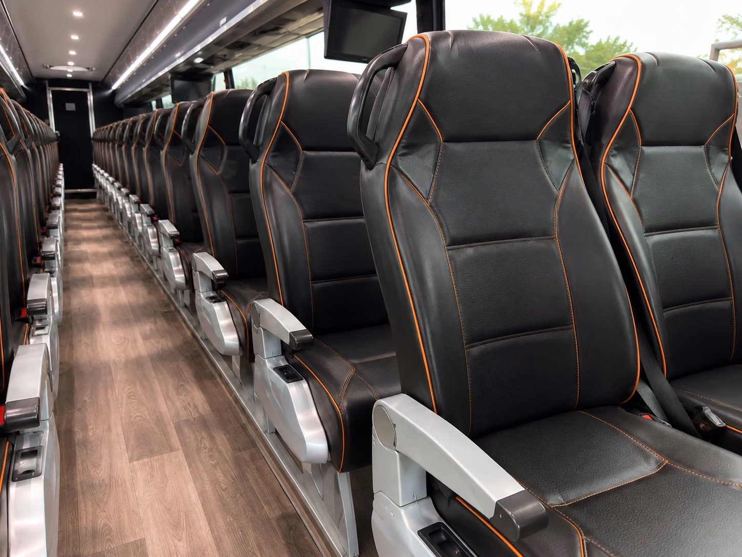 longmont charter bus rental interior